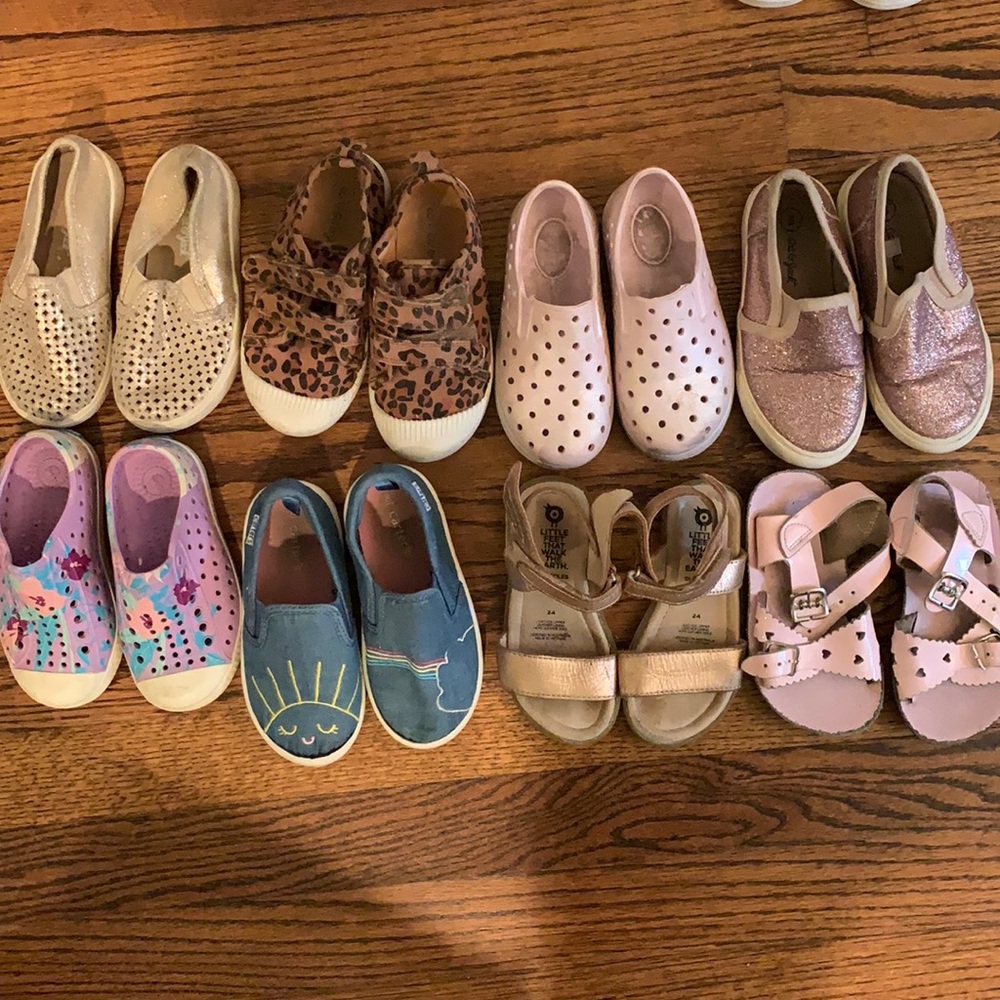 8 Pairs Toddler Girl Shoes Lot